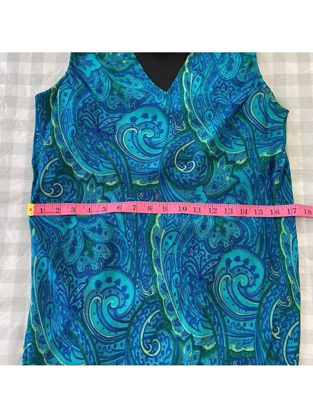 Triangle Bow tie detail maxi dress sleeveless cerulean blue pattern size 12 - Picture 11 of 14